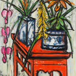 BERNARD BUFFET: Fleurs Sur Une Table Chinoise, 1999, huile sur toile