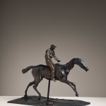 Edgar Degas, Sculpture en bronze, Cheval au Galop sur le Pied Droit, le Pied Gauche Arrière Seul Touchant Terre ; Jockey Monté sur le Cheval