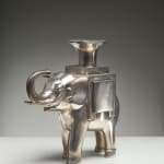 FRANÇOIS-XAVIER LALANNE: Bougeoir Éléphant, Circa 1998-1999, Bronze argenté