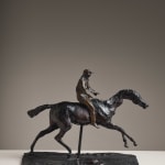 Edgar Degas, Sculpture en bronze, Cheval au Galop sur le Pied Droit, le Pied Gauche Arrière Seul Touchant Terre ; Jockey Monté sur le Cheval