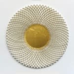 Peter Monaghan, White Paper Radiating Lines Curved, 2021