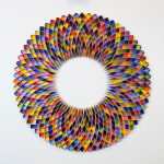 Peter Monaghan, White Paper Radiating Lines Curved, 2021
