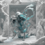 Sougwen Chung, Body Machine (Meridians) - Glacial Biome Series, 2025