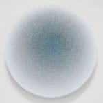 circular thread painting, ombre white to blue from outside to inside