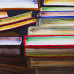 Detail of Stack of Books.