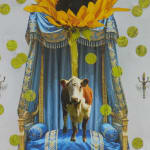 Detail of cow and sunflower.