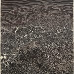Black felt ink pen creates a series of several abstract patterns on paper Throughout the piece negative space is left to create other abstract lines and shapes