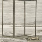 Detail of the three framed folded screen in UNTITLED JANUARY 29, 1986