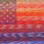A distorted American flag.
