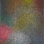A multicolored, brightly colored abstract painting.