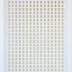 Front view of a 16x22 grid of gold rectangles on a white background in a white frame.