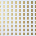 Detail; 14x9 section of the gold rectangle grid on white background.