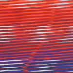 Detail; multicolored stripes create the illusion of blurred lines.
