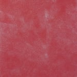 Tiny white dots and splotches of paint create an abstract cloudy pattern against a bright red canvas.