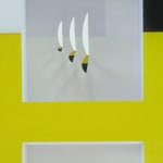 Detail; three vertical sail-shaped cutouts, increasing in size from left to right.