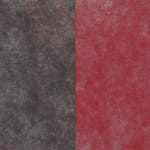 Abstract diptych. Left canvas features abstract clouds of white and red non-uniform dots against a dark gray background. Right canvas features abstract clouds of white non-uniform dots against a bright red background.