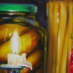 Detail of Kerze mit Eingelegtem (Candle with Pickles).