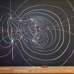 Formulas on chalkboard by mathematician Helmut Hofer, from t