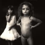 Sally Mann photograph Virginia at 4 from Immediate Family, daughter Virginia posing nude with girl in white dress in background