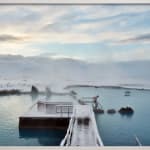 Lone figure stepping into hot pools in Iceland at Myvatn Nature Baths, by Massimo Vitali