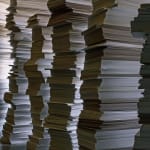 Abelardo Morell Six Paper Structures six stacks of paper