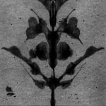 Abelardo Morell Flowers for Lisa #60 Rorschach image of symmetrical blots in shape of a flower black and white