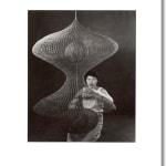 Imogen Cunningham, Ruth Asawa Kneeling Behind a Hanging Looped-Wire Sculpture, 1957