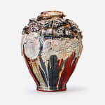 Kodai Ujiie, Black Gold White Glaze Medium Jar 黒釉金彩交白釉中壺, 2025