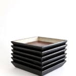 Tohru Matsuzaki, Square Plate (6-piece Set) - 銀塗分四方組皿（六枚組）