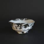Hiromi Itabashi, Black Clay White Glaze Tubular Tea Bowl 黒土白釉筒茶碗, 1991