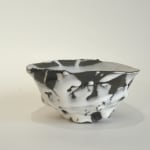 Hiromi Itabashi, Black Clay White Glaze Tubular Tea Bowl 黒土白釉筒茶碗, 1991