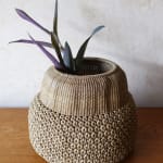 Junpei Kawaguchi, 'Yamabiko' Iron-Dyed Rattan Flower-Knot Flower Basket 銹籐花結編花籠　やまびこ, 2025