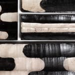 Tohru Matsuzaki, Long black lacquer tray 黒漆銀鎬長皿, 2021