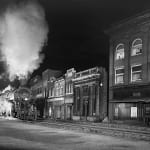 O. Winston Link, Officer Painter Patrols Main Street, Stanley, Virginia, 1956