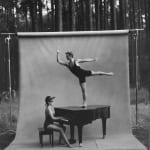 Annie Leibovitz, Mikhail Baryshnikov and Linda Dowdell, 1990