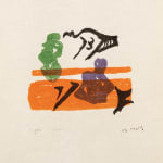 Henry Moore, Violet Torso on Orange Stripes, from Shelter Sketchbook, 1967