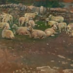 Alfred Munnings, Exmoor, Sheep (in a Field), Withy Pool, 1943-1944