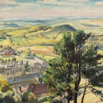 Laura Knight, Summer Landscape, Malvern, Showing St James College