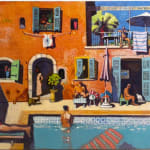 Leon Morrocco, The House, Roquefort Les Pins - Triptych , 2024