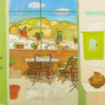 Leon Morrocco, Terrace in Syros II, 2018