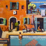 Leon Morrocco, The House, Roquefort Les Pins - Triptych , 2024