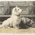 Herbert Thomas Dicksee, Footsteps - two terriers
