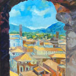 Alex Brown, View through the olive trees, Crete. SOLD