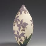 Tiffany Scull, Violet capped Hummingbird & Cattleya Orchid vessel