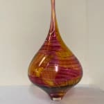 Bob Crooks, Spinning Top vase - ruby & amber