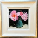 Martin Brooks RP, Pink roses in green vase