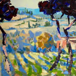 Alex Brown, Tuscan landscape through umbrella pines SOLD