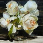 Martin Brooks RP, White roses in vase