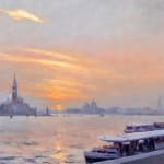 Edward Noott RBSA, Setting sun, Venice