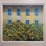 Alan Thompson, Venice,ochre building with green shutters SOLD